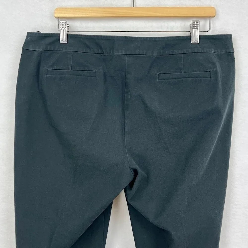 Eileen Fisher Straight Leg Pants Cotton Comfort Style Grandma Core Stretch L